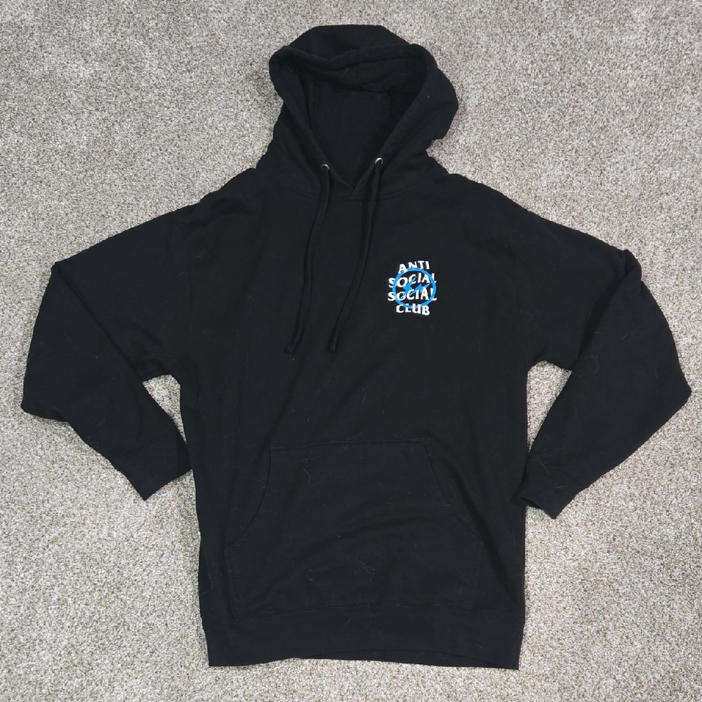 Anti Social Social Club X Fragment Black Hoodie Size Large